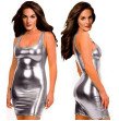 Women Sexy wetlook pu faux leather lingerie dress pvc Latex clubwear Catsuit Erotic fetish hot shiny