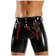 Sexy Men Faux Leather Latex Shorts Men  Plus Size S-XXXL Boxers Underwear Gay Male Panties Black