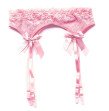 Womens Erotic See Through Mesh Sheer Suspenders Floral Lace Bowknot Embellishment Adjustable Thigh-H