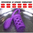 12 Speeds Silicone Cock Ring for Men Adult Sex Toys Vibrating Penis Sleeve TIme Delay Cock Cage Male