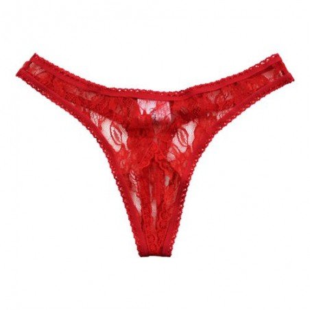 open crotch lace panty thong