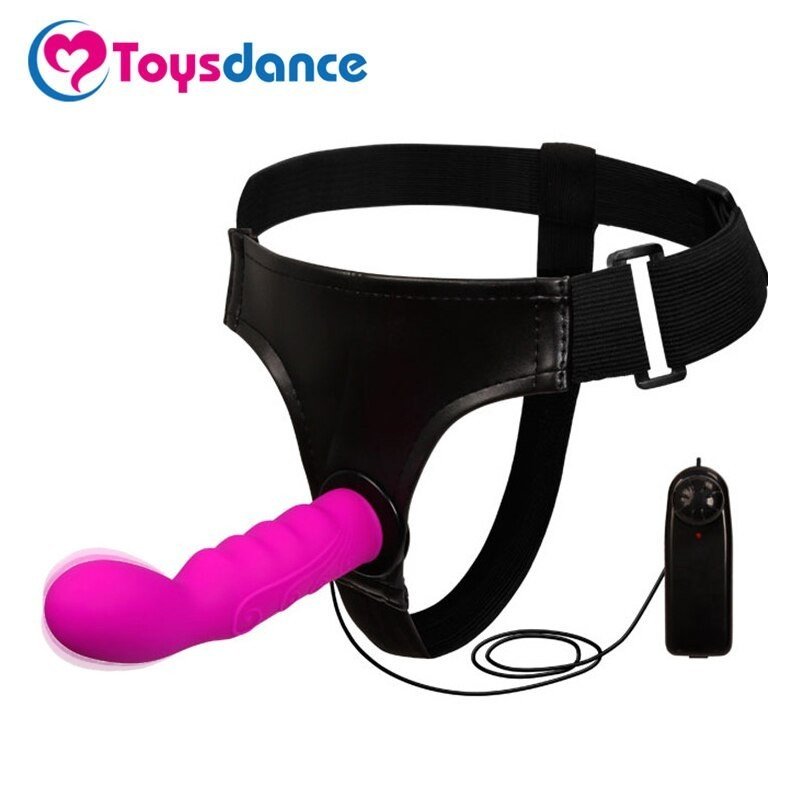 Toysdance Harness Penis Strap-on Dildo For Lesbian Women Adjustable Belt Multi-speed G-spot Vibrator