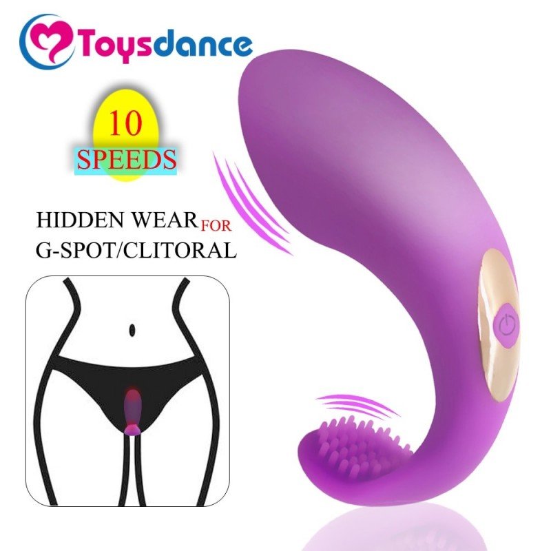Toysdance C-shape 10 Speed Silicone Vibrator For Women Adult Sex Toy Hidden Wear G-spot Clitoral Org