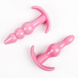 6 Piece Set Soft Silicone Jelly Anal Dildo Butt Plug Prostate Massager Adult Products Anal Plug Beads S