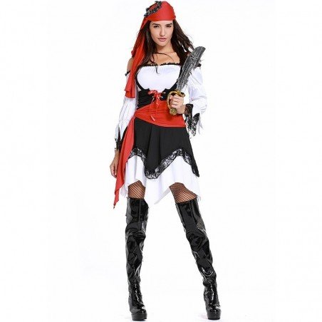 Pirate Costumes for Women Sexy Pirate Vixen Costume Game Uniform Fancy Dress Cosplay Clot
