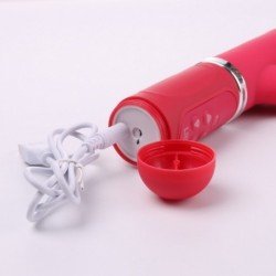 USB Rechargeable Multi-speed Vibrator 360 Degrees Rotating Silicone Scalable Beaded Magic Wand Massager Sex Toy For W
