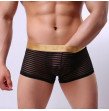 Transparent sexy underwear men sexy gauze boxers shorts PINK BLACK or BLUE