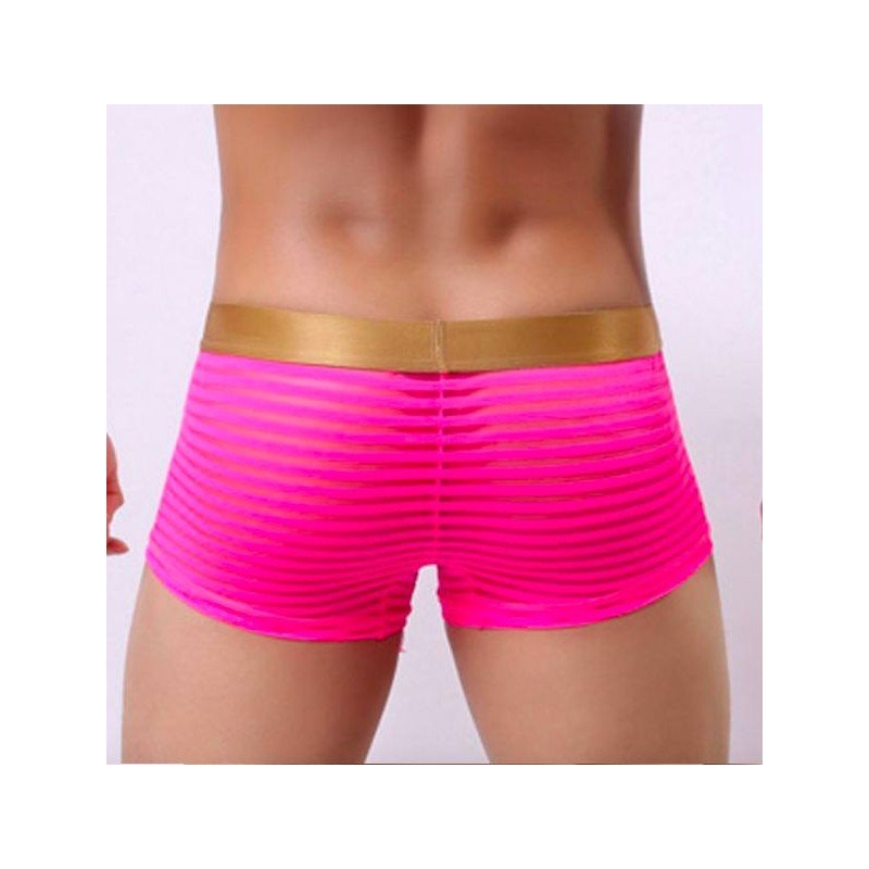 Transparent sexy underwear men sexy gauze boxers shorts PINK BLACK or BLUE