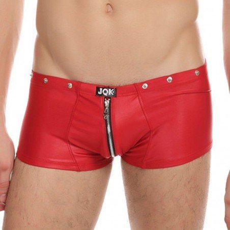 Sexy mens underwear zipper shorts faux leather boxer shorts