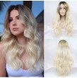 Sylvia Ombre Blonde Synthetic Lace Front Wig Loose Wave Long Hair Natural Looking Daily Wig Lady Glu Sylvia Ombre Blonde Synthetic Lace Front Wig Loose Wave Long Hair Natural Looking Daily Wig Lady Glu
