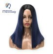 MISS WIG Blonde Blue Grey Short Straight Heat Resistant Synthetic Hair Wig For BlackWhite Women Cos