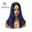 MISS WIG Blonde Blue Grey Short Straight Heat Resistant Synthetic Hair Wig For BlackWhite Women Cos