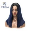 MISS WIG Blonde Blue Grey Short Straight Heat Resistant Synthetic Hair Wig For BlackWhite Women Cos
