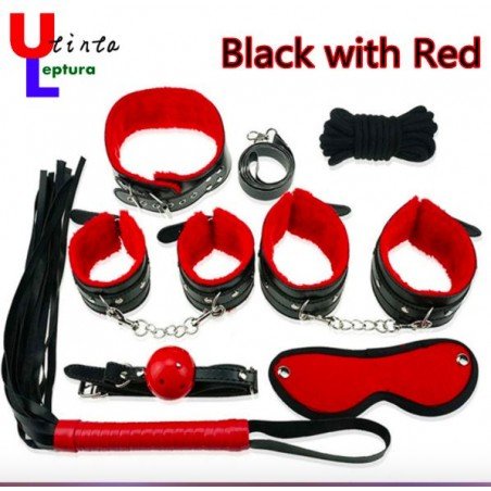 Sexy couples bondage kit whip handcuffs ankle cuffs