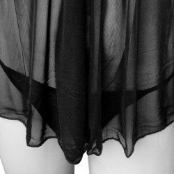 Sheer Mesh Mens Crossdresser Lingerie Set Adjustable Straps See thru Slip Hommes Sissy Garters Mini Dress for crossdressing