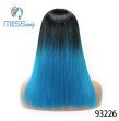 MISS WIG Blonde Blue Grey Short Straight Heat Resistant Synthetic Hair Wig For BlackWhite Women Cos