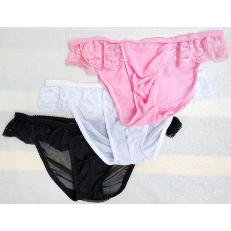 Crossdressing Mens Mesh Sheer Lace panties. Sissy Panties for Men in panties Sexy Briefs