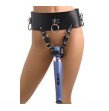 Leather Forced Orgasm Sex Belt Female Chastity Belt Magic Wand BDSM Bondage Restraints Harness Sex Toys For Women Lesbian