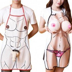 Funny Cooking Apron Sexy Kitchen Dinner Party Baking Aprons For Woman And Man delantales BBQ Party naked Apron