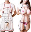 Naked Woman Funny Cooking Apron Sexy Kitchen Dinner Party Baking Aprons For Woman And Man with big cock apron