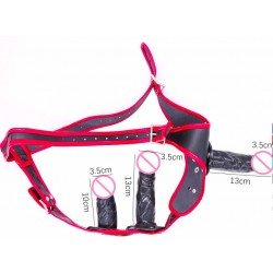 DOMI Female Masturbation Lesbian Penis Removable Leather Underwear Penis Strapon Double Dildo