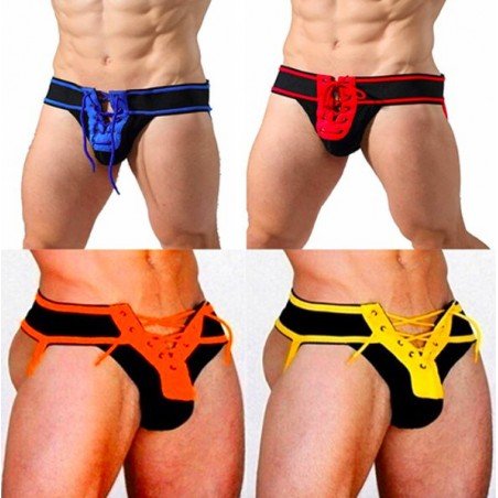 Men Sexy Althetic Strap Underwear Expose Backless Lace Up Thong Boxer-shorts
