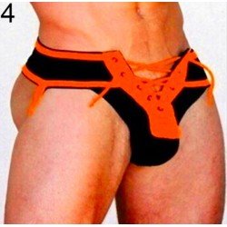 Men Sexy Althetic Strap Underwear  Expose Backless Lace Up Thong  Boxer-shorts